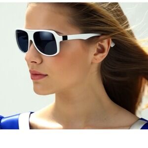 Women Sunglasses White Frame UV400 Protection Driving Outdoor Sports Beach Gafas